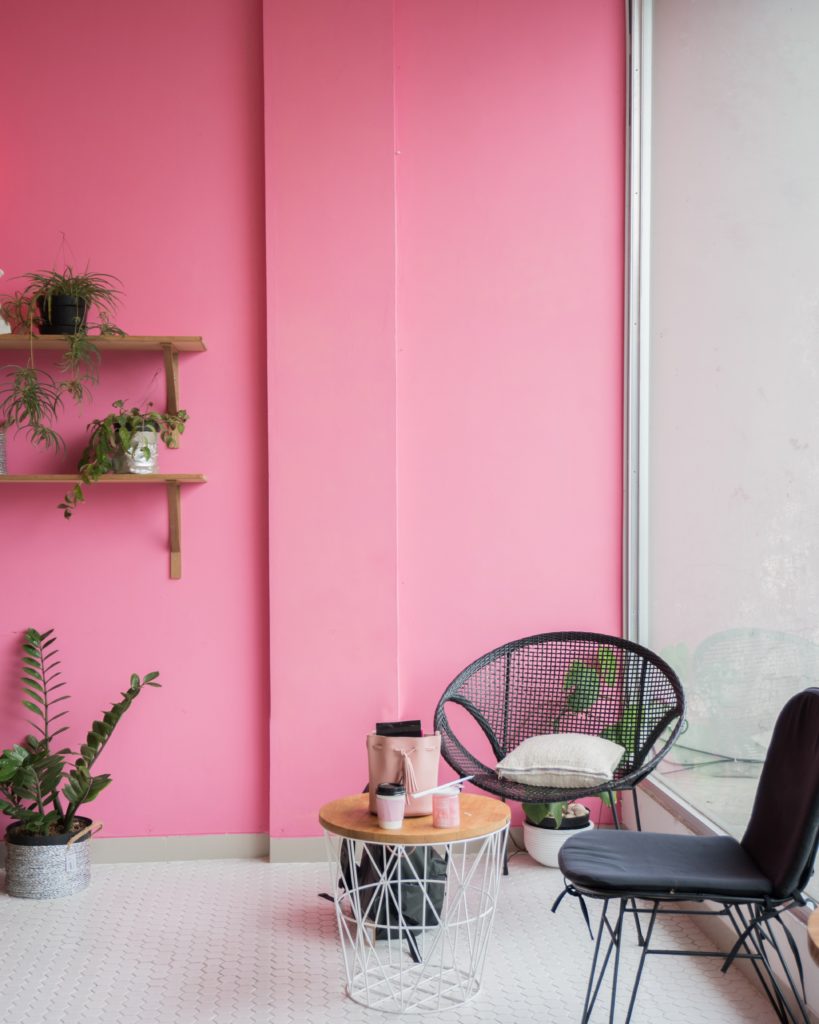 Loving colorful pink walls