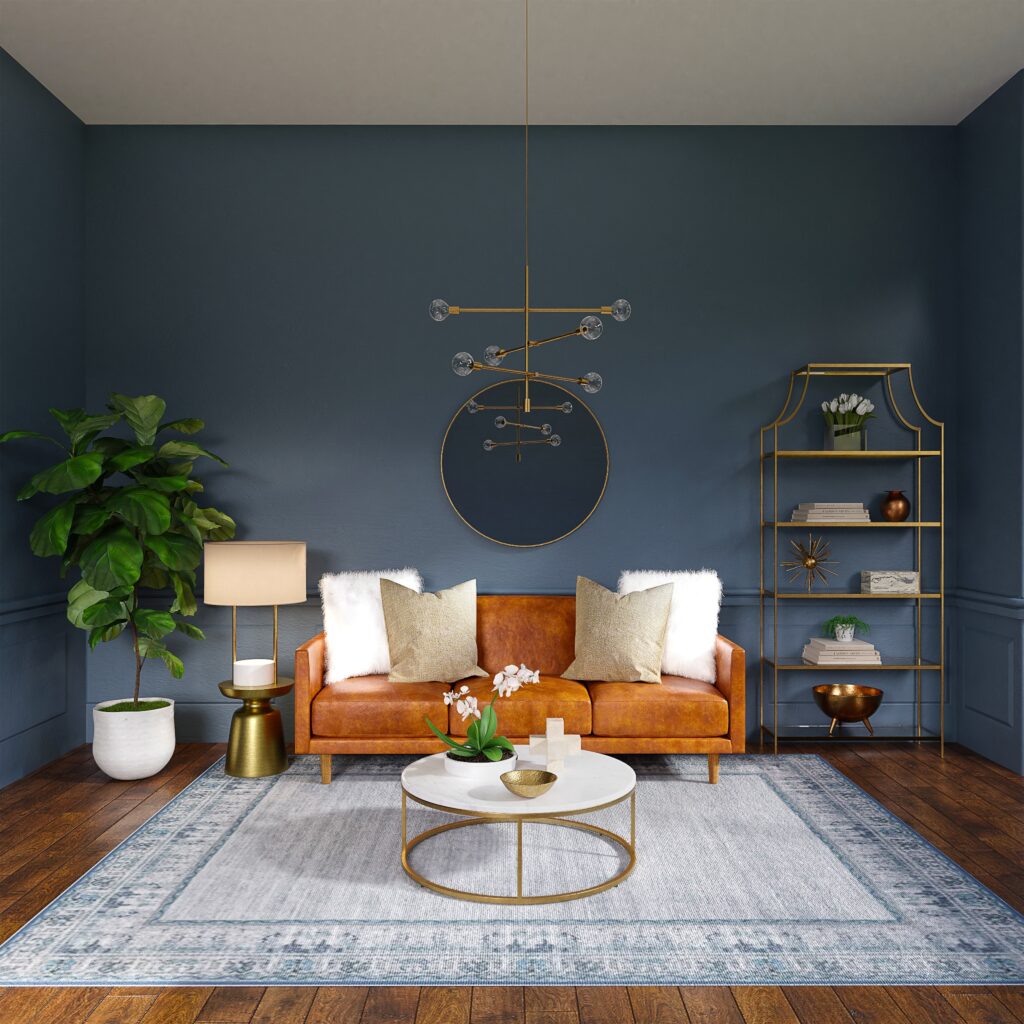 Blue Living Room Interior Design Course