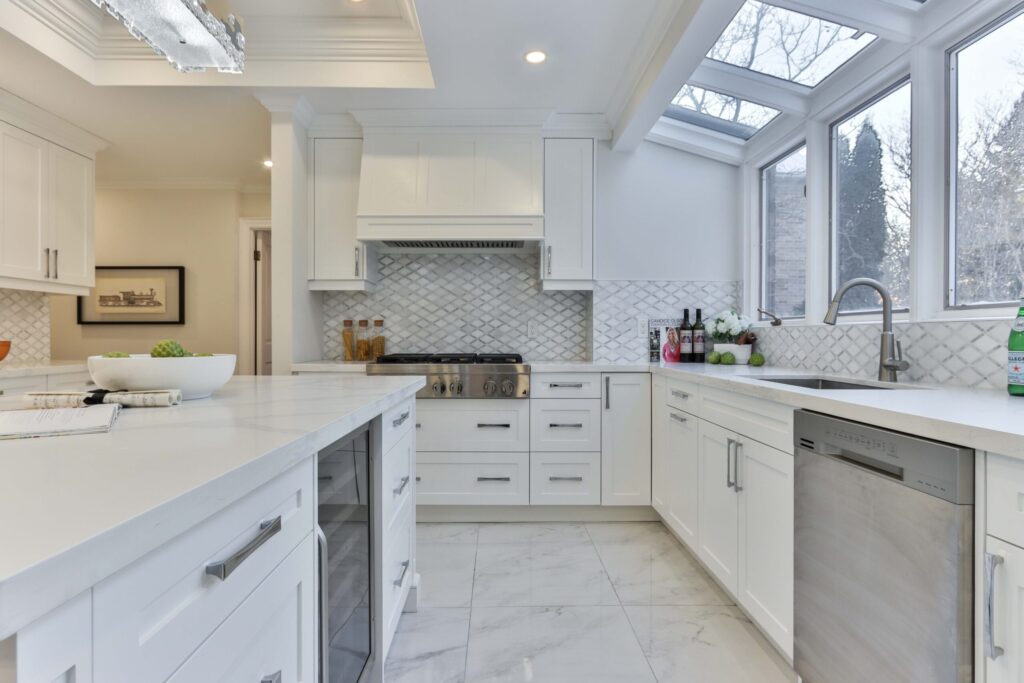 White pure and hygienic kitchen